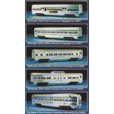 LIONEL 6-9576 THRU 9580 WITH 9588 BURLINGTON THE TEXAS ZEPHYR PASSENGER CAR SET