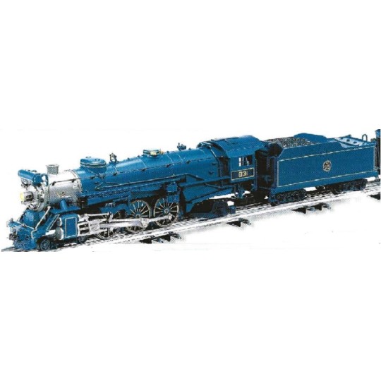 LIONEL 21787 NEW JERSEY CENTRAL BLUE COMET STEAM LOCOMOTIVE WITH TENDER AND 4 PASSENGER CARS