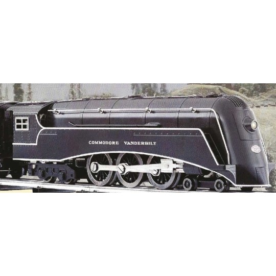 LIONEL 13008 NEW YORK CENTRAL COMMODORE VANDERBILT TINPLATE STEAM LOCOMOTIVE WITH TENDER AND TINPLATE PASSENGER CARS