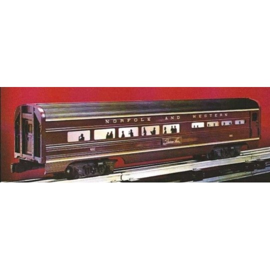 LIONEL 6-7203 WITH 6-9562 THRU 6-9567 NORFOLK AND WESTERN SET OF 7 PASSENGER CARS