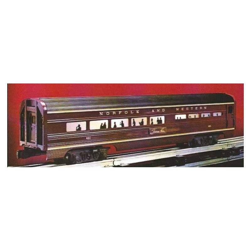 LIONEL 6-7203 WITH 6-9562 THRU 6-9567 NORFOLK AND WESTERN SET OF 7 PASSENGER CARS