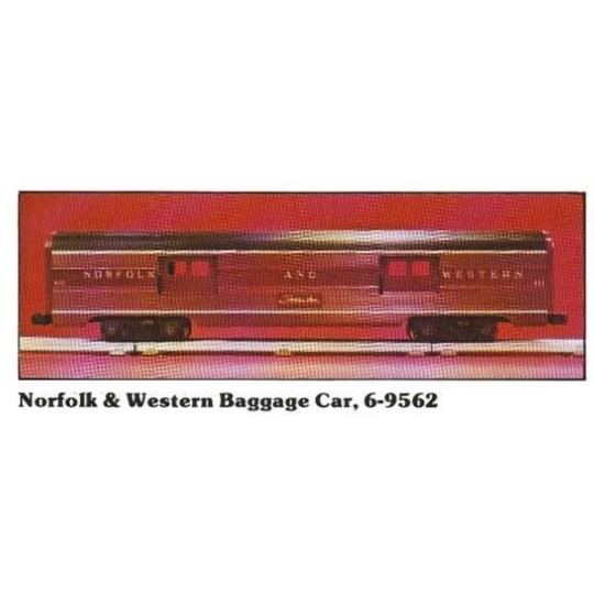 LIONEL 6-7203 WITH 6-9562 THRU 6-9567 NORFOLK AND WESTERN SET OF 7 PASSENGER CARS