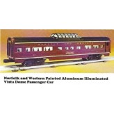 LIONEL 6-7203 WITH 6-9562 THRU 6-9567 NORFOLK AND WESTERN SET OF 7 PASSENGER CARS