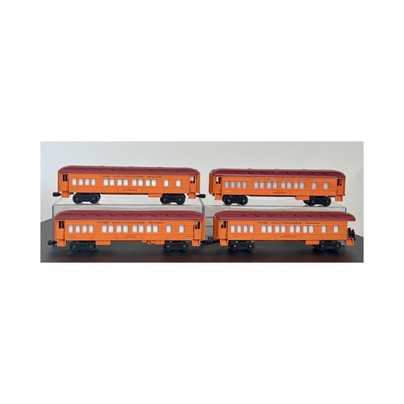 LIONEL 9500 THRU 9506 WITH 9522 AND 9527 MILWAUKEE ROAD SET OF 9 PASSENGER CARS