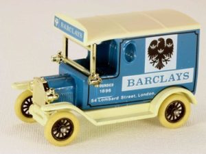 Lledo Days Gone DG633 Model T" Van Barclay Bank"