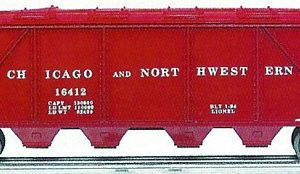 LIONEL 16412 CHICAGO NORTHWESTERN 4 BAY COVERED HOPPER