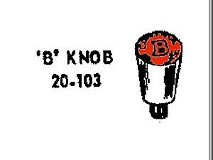 Lionel Parts 20-103 B knob and cap