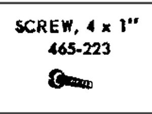 Lionel Part 465-223 screw 4x1