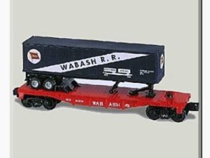 LIONEL 36065 WABASH FLATCAR WITH WABASH TRAILER