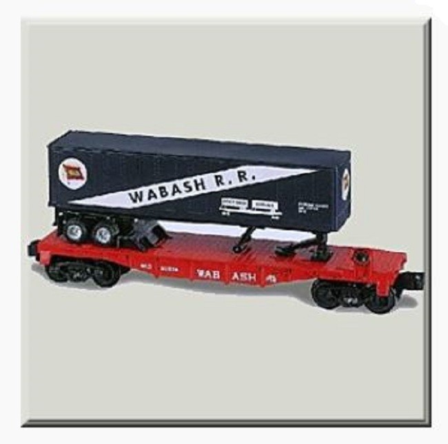 LIONEL 36065 WABASH FLATCAR WITH WABASH TRAILER