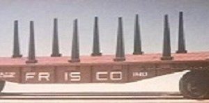LIONEL 19413 FRISCO FLATCAR WITH STAKES