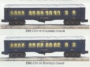 LIONEL 19061 WABASH RAILWAY PASSENGER CARS 4 PACK