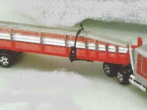 ERTL 1455 FORD CLT-9000 MACK TRUCKS WITH FLATBED WITH STEEL I BEAM