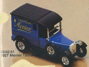 MATCHBOX Y-51 MODELS OF YESTERYEAR 1927 CHOCOLAT MENIER TALBOT VAN