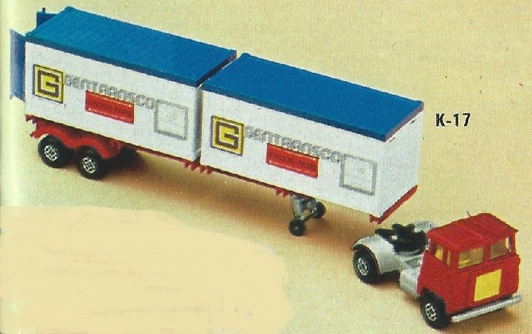 MATCHBOX K-17 SCAMMELL ARTICULATED CONTAINER GENTRANSCO TRUCK