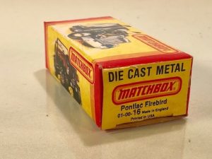 MATCHBOX 16 PONTIAC FIREBIRD CAR EMPTY BOX