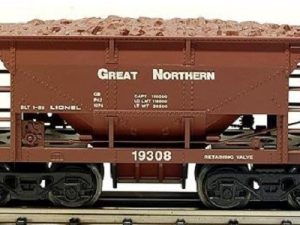 LIONEL 19308 GREAT NORTHERN ORE CAR WITH LOAD