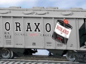 LIONEL 17065 BORAXO PS-2 2 BAY COVERED HOPPER STANDARD O