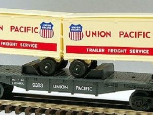 LIONEL 6-9383 UNION PACIFIC FLATCAR WITH TRAILERS
