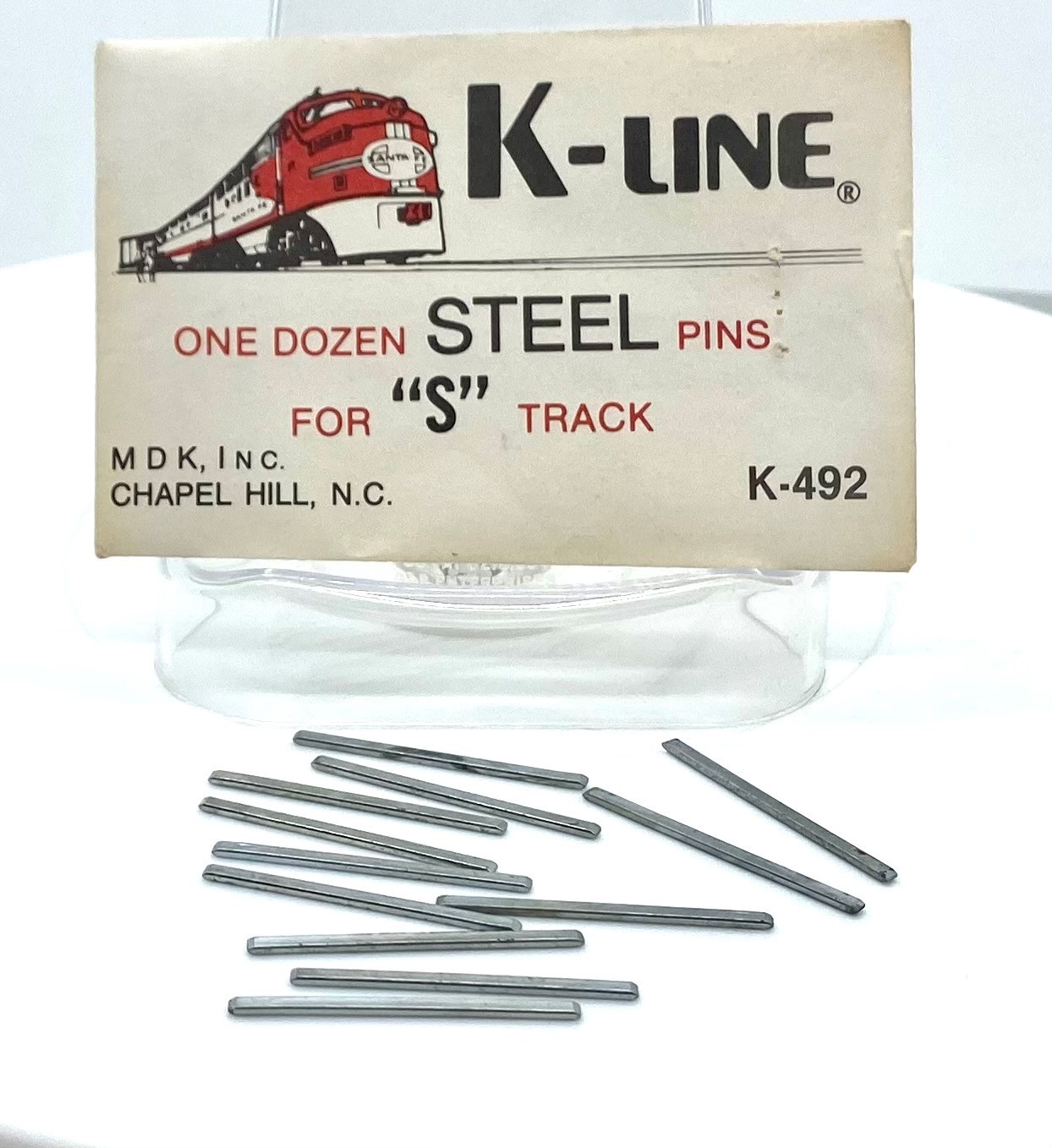 K-LINE K-492 SOLID STEEL PINS FOR S GAUGE TRACK