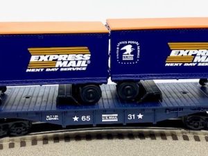 LIONEL 6-6531 EXPRESS MAIL FLATCAR WITH TRAILERS
