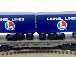 LIONEL 16323 LIONEL LINES FLATCAR WITH TRAILER