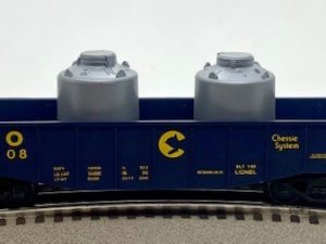 LIONEL 6-6208 CHESSIE SYSTEM GONDOLA WITH CANISTERS