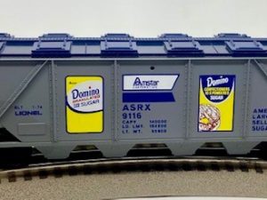 LIONEL 6-9116 DOMINO SUGAR COVERED QUAD HOPPER