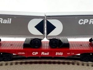 LIONEL 6-9149 CANADIAN PACIFIC RAIL FLATCAR WITH TRAILERS