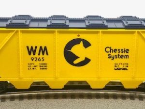 LIONEL 6-9265 CHESSIE SYSTEM COVERED QUAD HOPPER