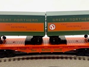 LIONEL 6-9282 GREAT NORTHERN FLATCAR WITH TRAILERS