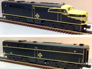 LIONEL 18961 AND 18249 ERIE ALCO PA-1 AND PB-1 DIESEL ENGINE SET