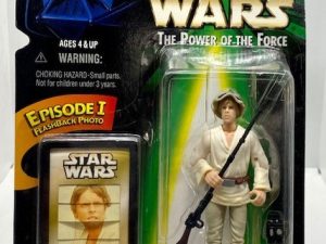 KENNER STAR WARS THE POWER OF THE FORCE LUKE SKYWALKER ACTION FIGURE WITH EPISODE 1 FLASHBACK PHOTO