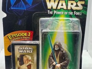 KENNER STAR WARS THE POWER OF THE FORCE BEN (OBI-WAN) KENOBI ACTION FIGURE WITH EPISODE 1 FLASHBACK PHOTO