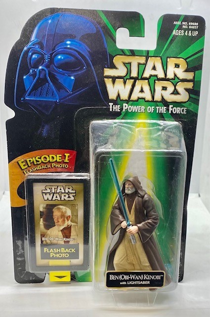 KENNER STAR WARS THE POWER OF THE FORCE BEN (OBI-WAN) KENOBI ACTION FIGURE WITH EPISODE 1 FLASHBACK PHOTO