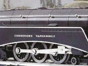 LIONEL 13008 NEW YORK CENTRAL COMMODORE VANDERBILT TINPLATE STEAM LOCOMOTIVE WITH TENDER AND TINPLATE PASSENGER CARS