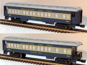 LIONEL 9516, 9517, 9518, 9519 BALTIMORE AND OHIO PASSENGER CAR SET