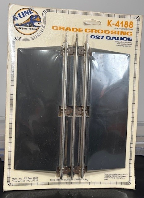 K-LINE K-4188 GRADE CROSSING FOR O27 TRACK