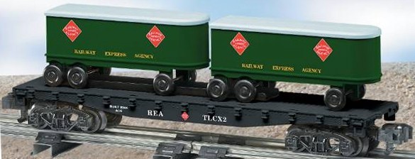 AMERICAN FLYER 48539 REA FLATCAR WITH PIGGYBACK TRAILERS