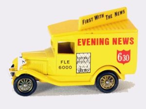 Lledo Days Gone DG131 Model A" Van Evening News"